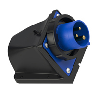 IEC 60309 Wall Mount Inlet Straight Type, IP67 Rated, 20A 250V, 16A 220-250V, 6H